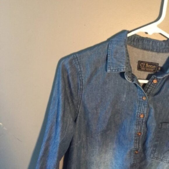 Ci Sono Tunic Dress Denim Chambray - Picture 3 of 8